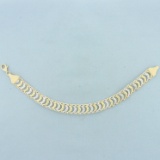 Two Tone Chevron Link Bracelet In 14k Yellow And White Gold