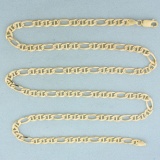 Italian 24 Inch Figaro Link Chain Necklace In 14k Yellow Gold