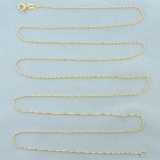 Italian 32 Inch Twisting Box Link Chain Necklace In 18k Yellow Gold