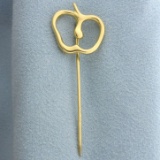 Tiffany And Co. Elsa Peretti Apple Stick Pin In 18k Yellow Gold