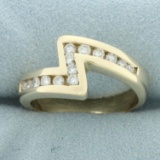 Diamond Lightning Bolt Design Ring In 14k Yellow Gold