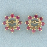 Ruby Stud Earring Enhancer Jackets In 14k Yellow Gold