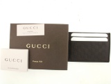 Gucci Guccissima Brown Money Clip Card Case New Old Stock