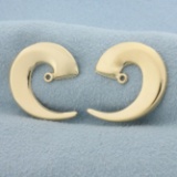 Swirl Stud Earring Enhancer Jackets In 14k Yellow Gold