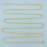 30 Inch Rope Link Chain Necklace In 14k Yellow Gold