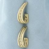 J-hoop Earring Jacket Stud Earring Enhancers In 14k Yellow Gold