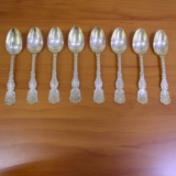 Whiting Louis Xv Sterling Silver Place Spoons Set Of 8