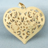 Large Cut Out Heart Pendant In 14k Yellow Gold