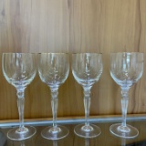 Waterford Carelton Gold Crystal Wine Goblets Set Of 4