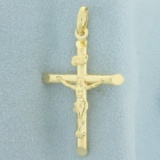 Italian Crucifix Cross Pendant In 18k Yellow Gold