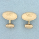 Antique M Or W Hand Engraved Cufflinks In 10k Rose Gold