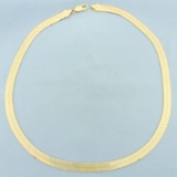 Italian 20 Inch Herringbone Chain Necklace In 14k Yellow Gold