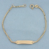 Lauren Adjustable Length Id Bracelet In 10k Yellow Gold