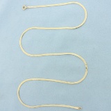 18 Inch Italian Sparkle Design Herringbone Chain Necklace In 14k Yellow Gold