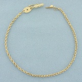 Designer Silk Rope Link Bracelet In 14k Yellow Gold