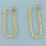 Rope Link Front To Back Hoop Earrings In 14k Yellow Gold