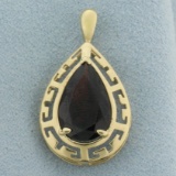 Garnet Cut Out Solitaire Pendant In 10k Yellow Gold