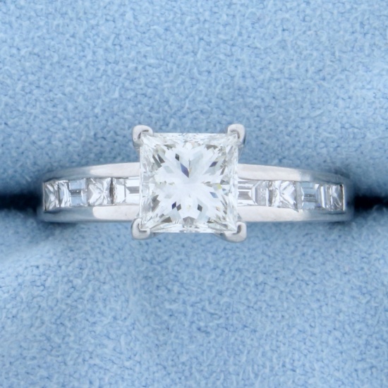 1.75ct Tw Princess Cut Diamond Engagement Ring In Platinum