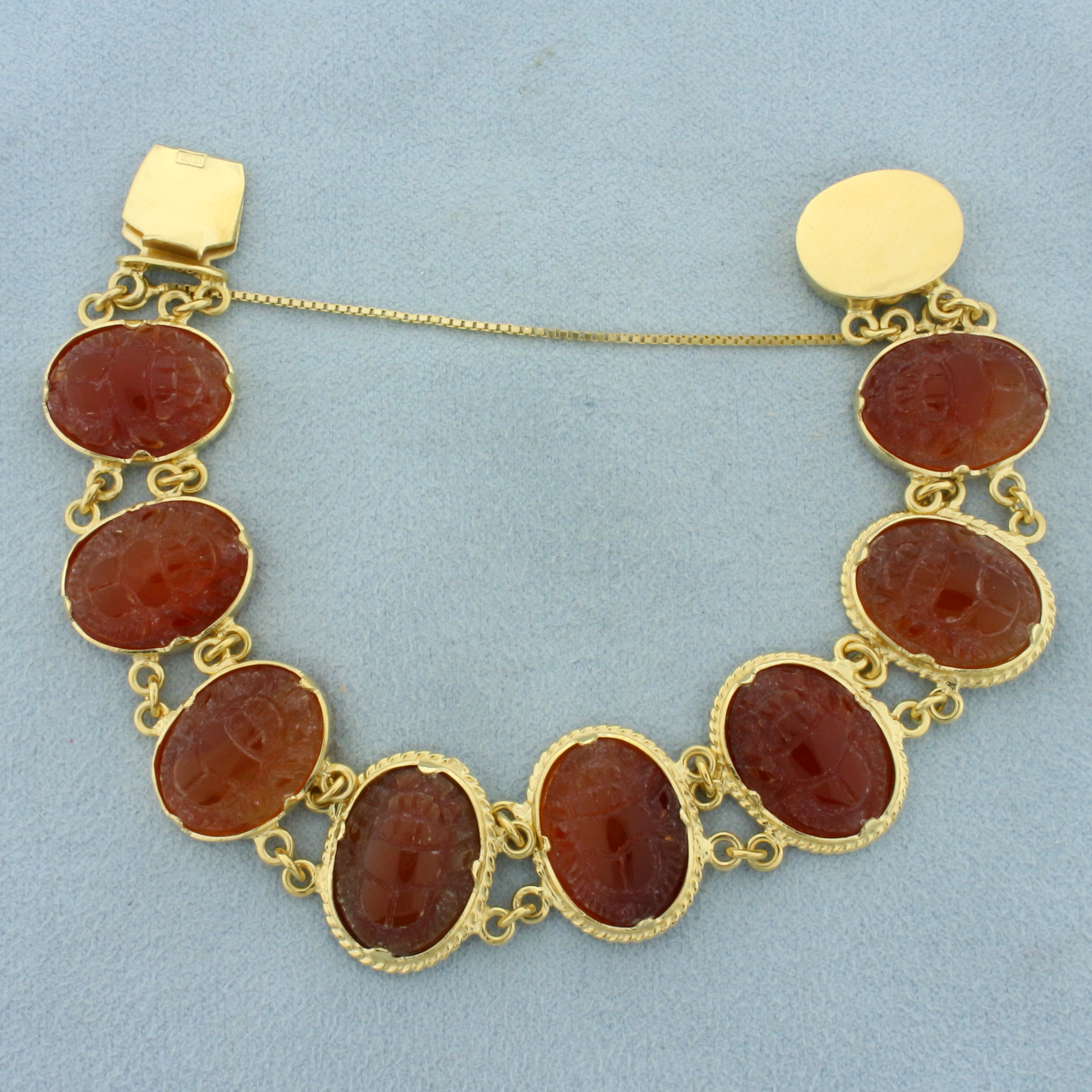 18k gold 2024 scarab bracelet