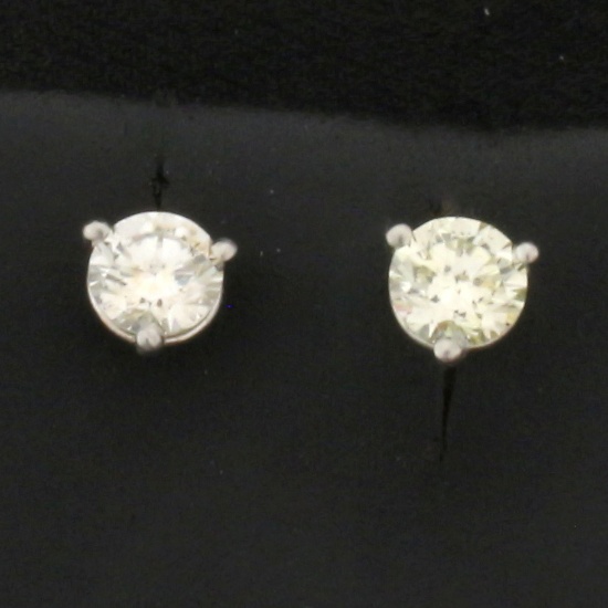 2/3ct Tw Diamond Stud Earrings In Platinum Martini Settings