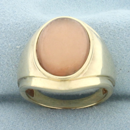 Mens Morganite Doublet Statement Ring In 10k Yellow Gold
