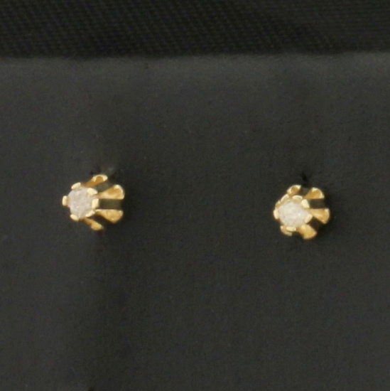 Buttercup Diamond Stud Earrings For Child In 10k Yellow Gold