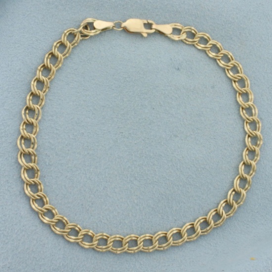 8 Inch Ring Charm Bracelet In 10k Yellow Gold