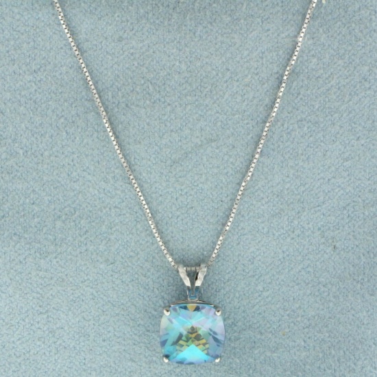 Ocean Mystic Topaz Necklace In 14k White Gold