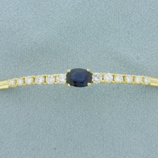 Sapphire And Diamond Bracelet In 18k Yellow Gold