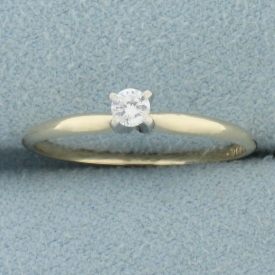 Designer Tru Glo Vintage Diamond Solitaire Ring In 14k Yellow Gold