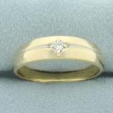 Mens Diamond Wedding Band Ring In 14k Yellow And White Gold