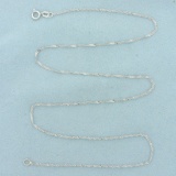 18 Inch Twisting Curb Link Chain Necklace In 10k White Gold