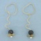 Custom Made Pearl Wire Dangle Earrings In 14k Yellow Gold