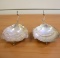 Vintage Sanborns Three Owl Mark Pair Of Footed Leaf Twig Dishes In Sterling Silver