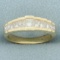 Princess Cut Graduated Cathedral Diamond Ring In 14k Yellow Gold