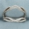 Pave Set Diamond Ring Jacket In 14k White Gold