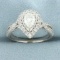 Vera Wang Love Collection Pear Diamond Double Halo Twist Engagement Ring In 14k White Gold