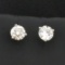 1.1ct Tw Diamond Stud Earrings In Platinum Martini Settings