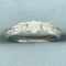 3-stone Accented Diamond Engagement Ring In 10k White Gold