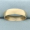 Mens 6mm Half Dome Wedding Band Ring In 14k Yellow Gold