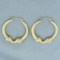 Vintage Double Ram's Head Hoop Earrings In 14k Yellow Gold