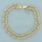 Double Loop And Bead Charm Bracelet In 14k Yellow Gold