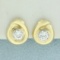Bezel Set Cz Earrings In 18k Yellow Gold