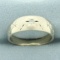 Mens Diamond Star Design Ring In 14k White Gold