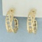 Abstract Design Hand Made Hoop Earrings In 14k Yellow Gold