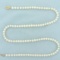 Cultured Pearl Strand Necklace With 14k Gold Clasp