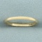 Womans High Polish Half Dome Wedding Band Ring In 14k Yellow Gold
