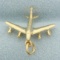 3-d Passenger Jet Airplane Charm In 14k Yellow Gold