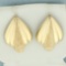 Sandblast Finish Fan Design Earrings In 14k Yellow Gold