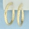 Diamond Cut Tube Hoop Earrings In 14k Yellow Gold